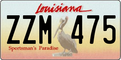 LA license plate ZZM475