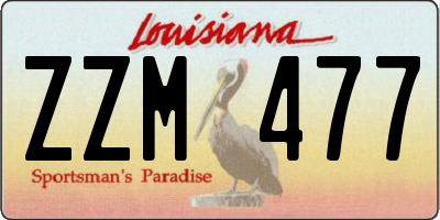 LA license plate ZZM477