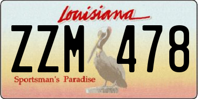 LA license plate ZZM478