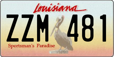 LA license plate ZZM481
