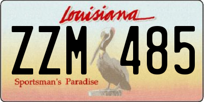 LA license plate ZZM485