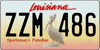 LA license plate ZZM486