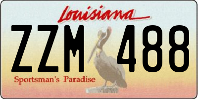 LA license plate ZZM488