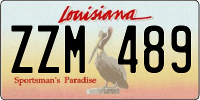 LA license plate ZZM489