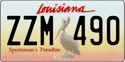 LA license plate ZZM490