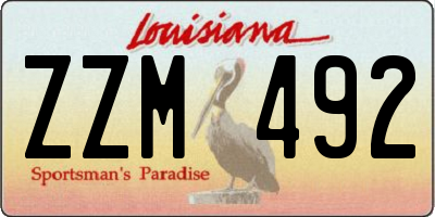 LA license plate ZZM492