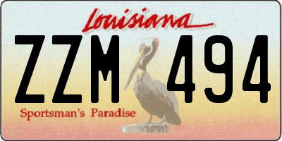 LA license plate ZZM494