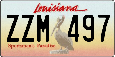 LA license plate ZZM497