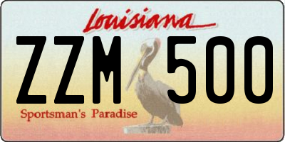 LA license plate ZZM500