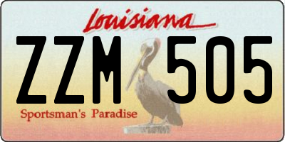 LA license plate ZZM505