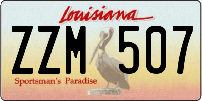 LA license plate ZZM507