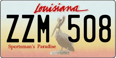 LA license plate ZZM508