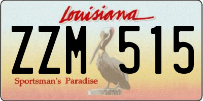 LA license plate ZZM515