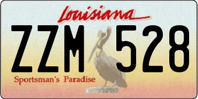 LA license plate ZZM528