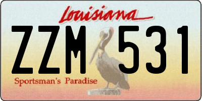 LA license plate ZZM531