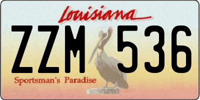 LA license plate ZZM536