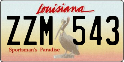 LA license plate ZZM543