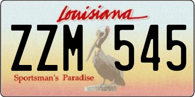 LA license plate ZZM545