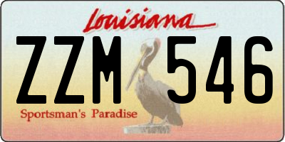 LA license plate ZZM546