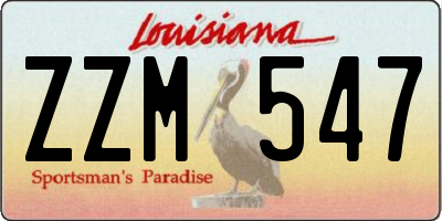 LA license plate ZZM547