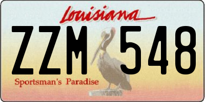 LA license plate ZZM548
