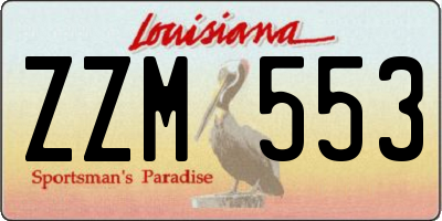 LA license plate ZZM553