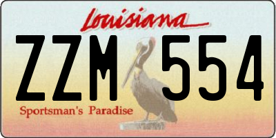 LA license plate ZZM554