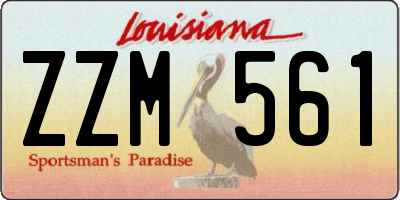 LA license plate ZZM561