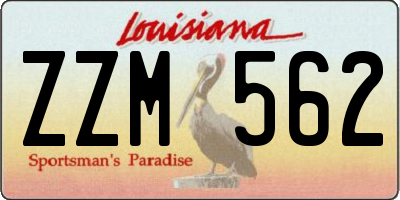 LA license plate ZZM562