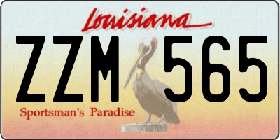 LA license plate ZZM565
