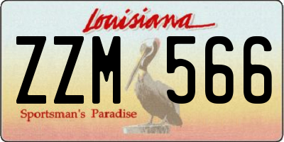 LA license plate ZZM566