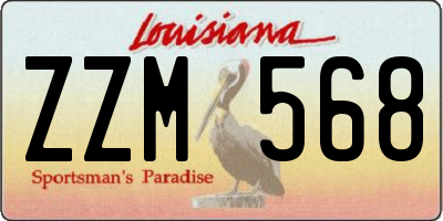 LA license plate ZZM568