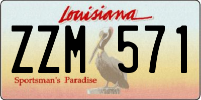 LA license plate ZZM571