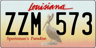 LA license plate ZZM573