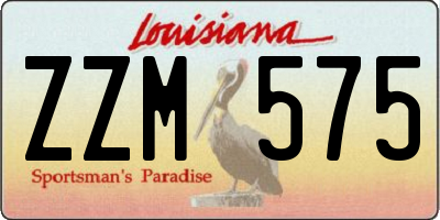 LA license plate ZZM575