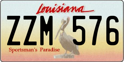 LA license plate ZZM576