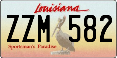 LA license plate ZZM582