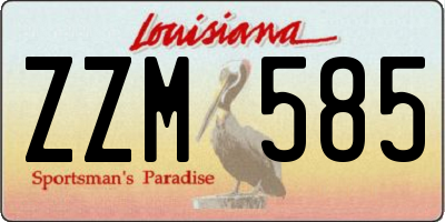 LA license plate ZZM585