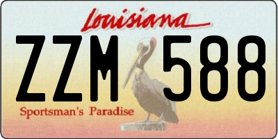LA license plate ZZM588