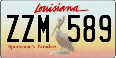 LA license plate ZZM589