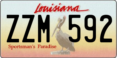 LA license plate ZZM592