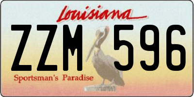 LA license plate ZZM596