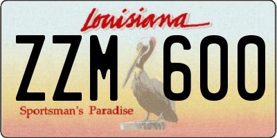 LA license plate ZZM600