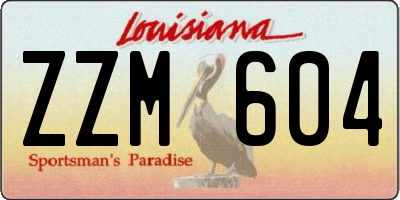LA license plate ZZM604