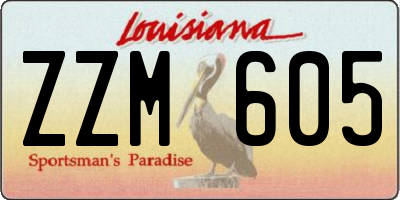 LA license plate ZZM605