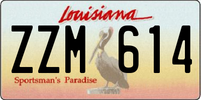 LA license plate ZZM614