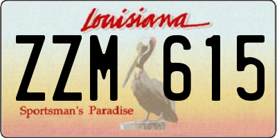 LA license plate ZZM615