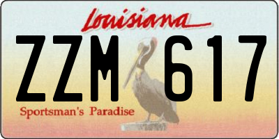 LA license plate ZZM617
