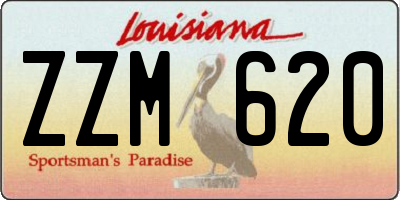 LA license plate ZZM620
