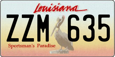 LA license plate ZZM635